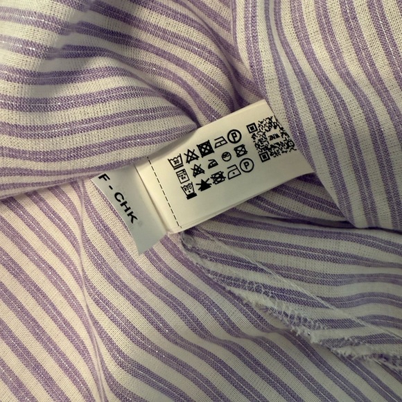 ZARA Women's purple Striped Tie Shirt Blouse Size S - Picture 8 of 10